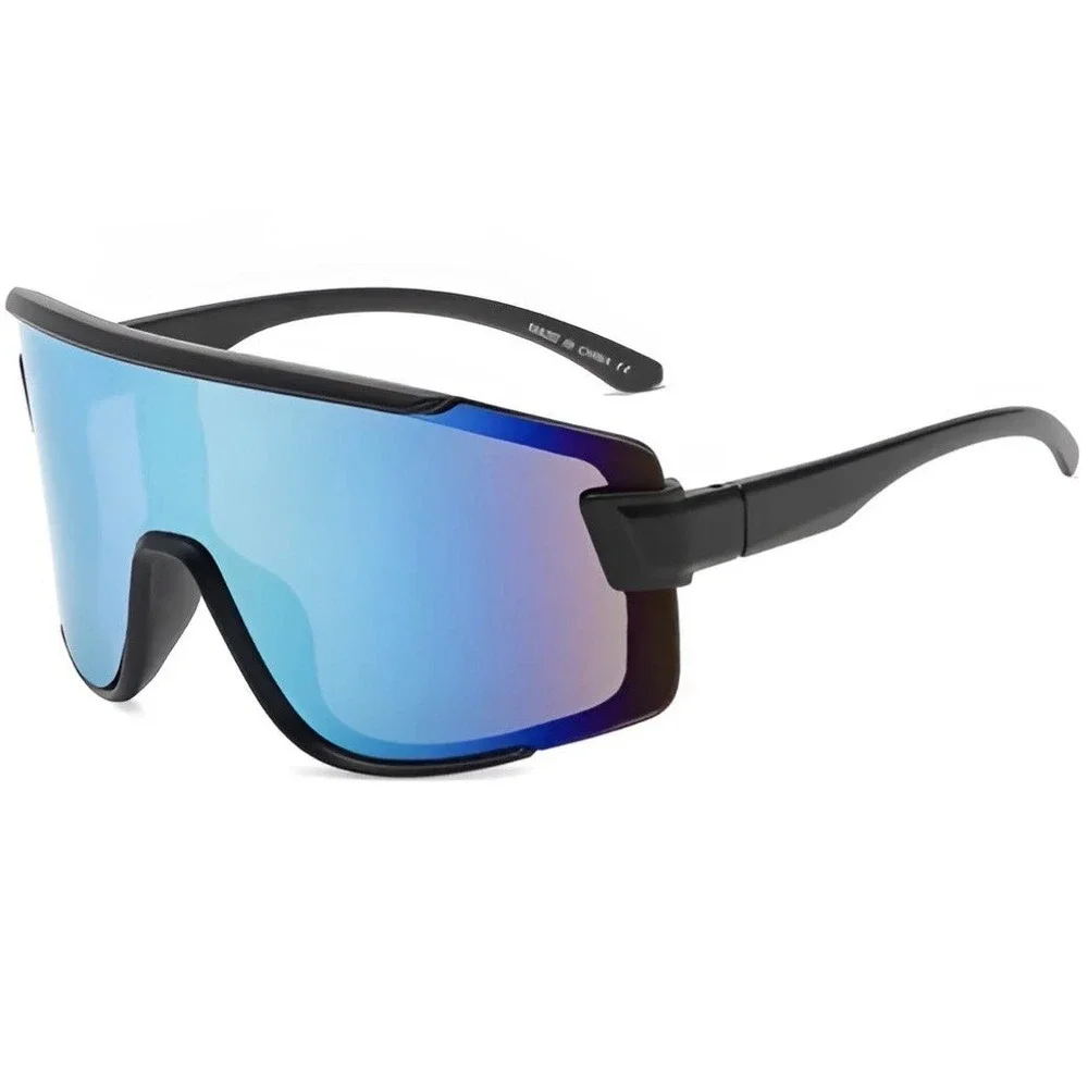 Futuristic Oversize Women Sunglasses Ski Sports‎ Blue Mirrored Lens Ladys Gafas